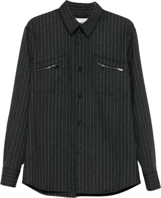 Iceberg Camicia gessata con tasca con zip - Grigio