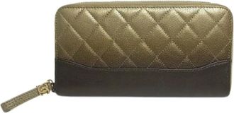 Chanel Tweedehands leren portemonnees - Dames - Vintage Accessoires - Bruin - ONE Size - Leer - Vintage