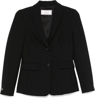 PESERICO Stijlvolle Jas in Trendy Design - Dames - Blazers - Zwart - L - Wol - Jassen