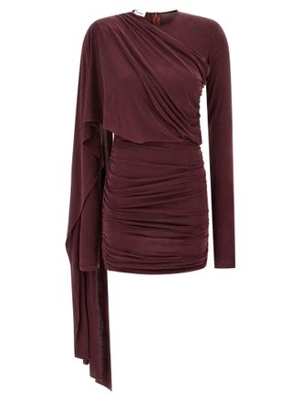 Andamane Bordeaux Copper Short Womens Dress