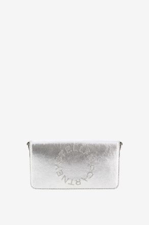 Stella McCartney Metallic-Brieftasche mit Schultergurt Stella Logo