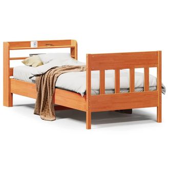 Berkfield Home Bed Frame without Mattress Wax Brown 100x200 cm Solid Wood Pine