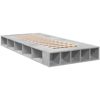 vidaXL Bed Frame without Mattress Concrete Grey 75x190 cm Small Single Vidaxl