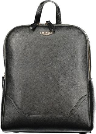 Twinset Mochila de Piel Texturizada - Bags - Mujer - Negro - ONE SIZE