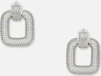 Self Portrait Orecchini Quadrati Con Cristalli