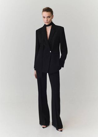 Mango Pantaloni flare cuciture nero - Donna - 42 - MANGO