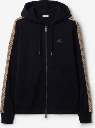 Burberry Check Trim Cotton Zip Hoodie