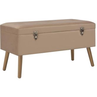 vidaXL Vidaxl - Panca con Vano Portaoggetti 80 cm Beige in Velluto