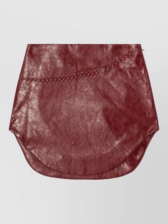 Diesel faux leather textured asymmetric mini skirt