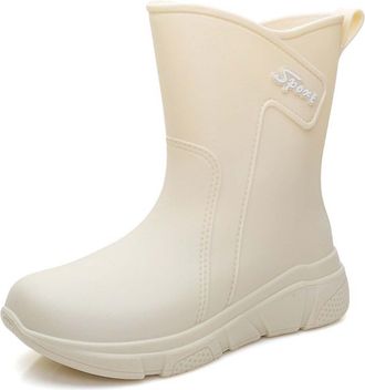 Generic Rain Boots For Women Fashion Outside Wear Thick Bottom Shoes Outdoor Car Wash Kitchen Non Slip Rubber Shoes Ladies Waterproof Fashion Ankle Rain Boots