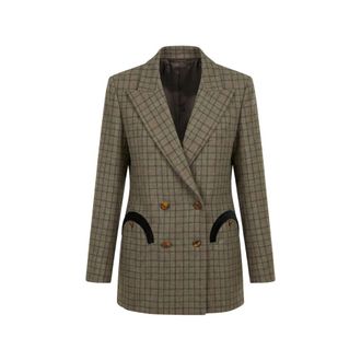 Blaz&eacute; Milano Check-pattern Double-breasted Blazer