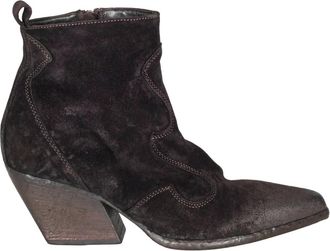 Elena Iachi Vintage Su&egrave;de Enkellaars met Rits - Dames - Cowboylaarzen - Wit - 38 1/2 EU - Su&egrave;de - Schoenen
