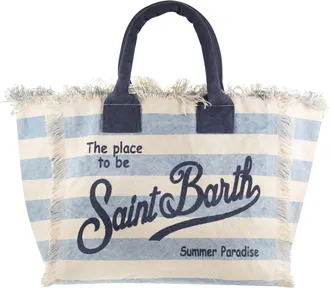 MC2 Saint Barth Vanity Canvas Bag With Striped Pattern