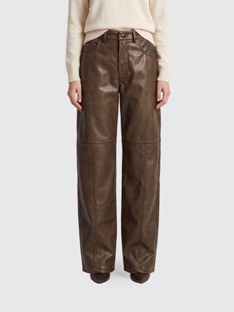 Pinko Papavero Wide-Leg Faux Leather Trousers with a Mid-Rise Waist