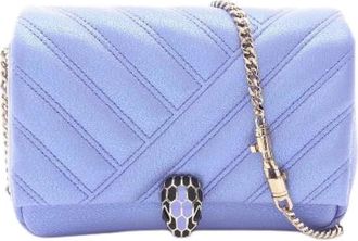 Bulgari Pre-owned Serpenti Metallic Leather Shoulder Bag - Dames - Vintage Schoudertas - Paars - ONE Size - Leer - Vintage
