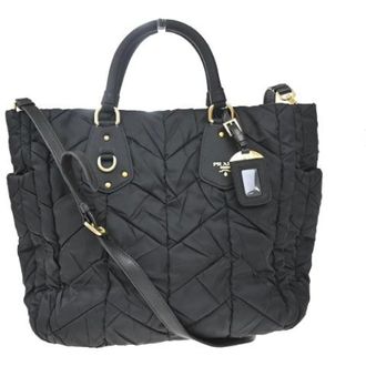 Prada Pre-owned Handbags, female, Black, Size: ONE SIZE Pre-owned Vintage Nylon Handbag