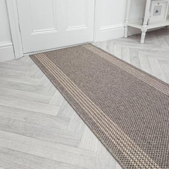 Runrug Hallway Runner Rug - Non-Slip, Hardwearing, 5mm - Natura in Brown | Size: 66 cm x 420 cm