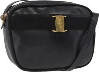 Ferragamo Pre-owned Cross Body Bags, female, Black, Size: ONE SIZE Pre-owned Leather Crossbody Bag
