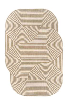 Jonathan Y Designs Margot Modern Geometric Arch Stripe Indoor/Outdoor Shaped Area Rug in Cream/natural at Nordstrom, Size 8Ft 0In X 10Ft 0In