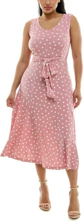 Nina Leonard Crewneck Sleeveless Midi Dress in Dusty Rose at Nordstrom Rack, Size X-Large