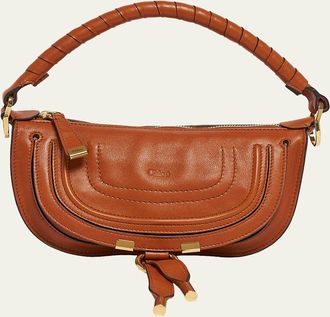 Chlo&eacute; Marcie Mini Saddle Shoulder Bag in Leather