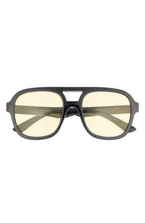 AIRE Whirlpool 53mm Aviator Sunglasses in Black /Amber Tint at Nordstrom