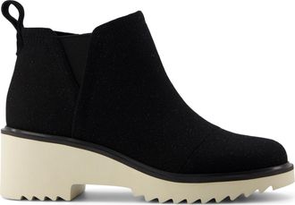 Toms Maude Black Shimmer Twill Wedge Boot