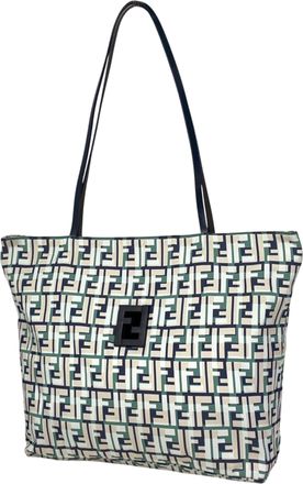 Fendi Zucca Multi-Color Navy Zucca Shoulder Bag Tote Bag (Pre-Owned)