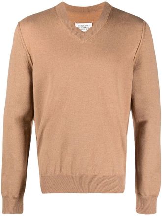 Maison Margiela V-neck cashmere jumper - Brown