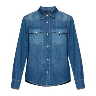 A.P.C. A.p.c., Heren, Overhemden, Blauw, Maat: XL Denim