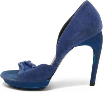 Balenciaga Pumps a punta aperta con ruches - Blu