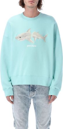 Palm Angels Light Blue Crewneck Sweatshirt