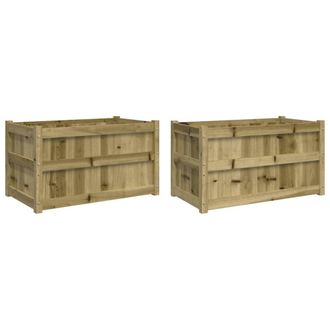 vidaXL Vidaxl - Jardineras De Exterior 2 Unidades Madera Impregnada De Pino
