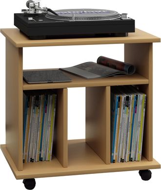 ebuy24 Wood Records Lp Shelf Rolls Retal 59x60x45 - Vcm