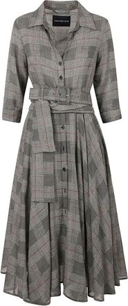 Samantha Sung Aster Dress Seville - Dames - Shirt Kleedjes - Grijs - S - Wol - Kleedjes