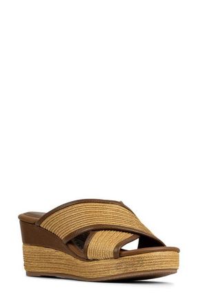 Donald J Pliner Gorgina Platform Wedge Sandal in Saddle at Nordstrom, Size 8.5