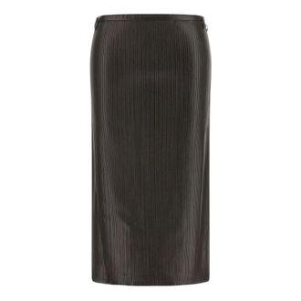 Tom Ford Leren rok met plooien - Dames - Rokken - Bruin - Maat: 2XS Leer