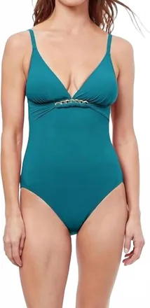 Gottex Pro Unchain My Heart One Piece Swimsuit In Dark Teal