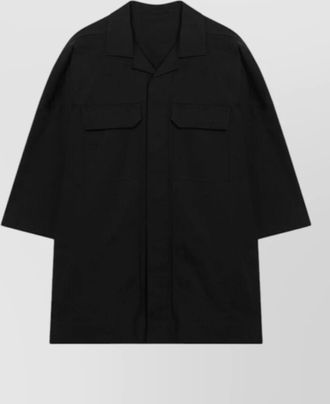 Rick Owens magnum tommy camp collar long shirt
