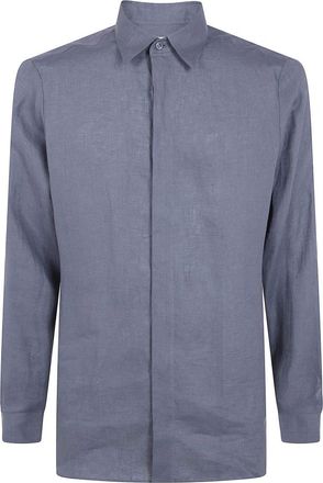 Lardini Overhemden, Heren, Grijs, M, Casual Shirts