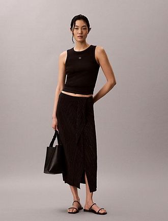 Calvin Klein Falda Midi Plisada Drapeada