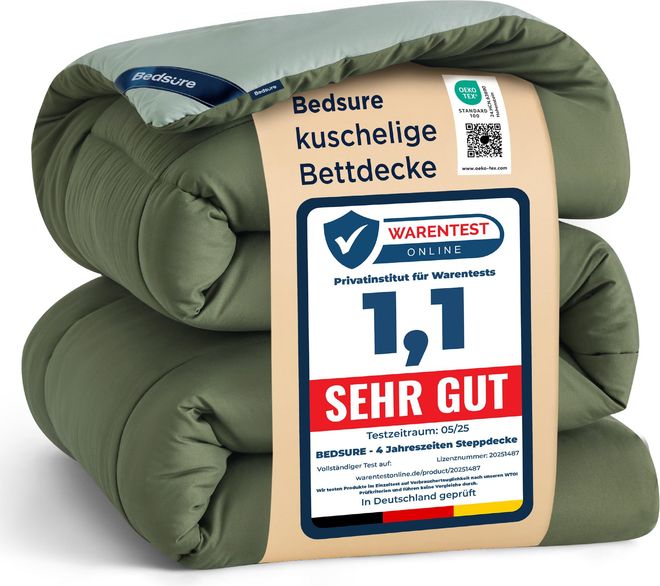 Bedsure Bettdecke 135x200 Ganzjahresdecke Steppdecke - Bettdecke Ohne Bezug 135x200cm 300GSM - 4 Jahreszeiten Bettdecken Wende Grau/Hellgrau, Weiche Warm Duve ab 38,99 €
