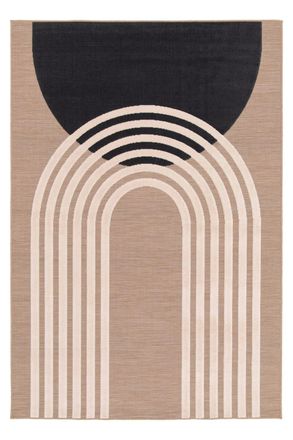 AFK Living Alfombra interior-exterior con efecto relieve beige 200 x 290 cm