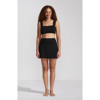 Lands End Tummy Control Skirt Swim Bottoms in Black at Nordstrom, Size 18