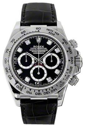 Rolex Pre-owned Rolex Cosmograph Daytona Chronograph Diamond Black With 8 Diamonds Dial Mens Watch 116519-BKDL
