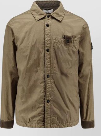 Stone Island crinkled single breasted coat