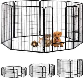 Relaxdays Relaxdays - Jaula Perro, Cachorro Y Animales Peque&ntilde;os Para Interior Y Exterior, Acero, Negro, 100 X 76,5 X 235 Cm