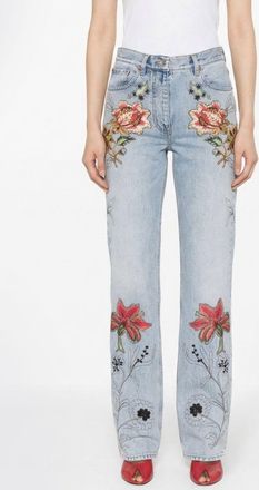 Valentino Jeans straight Valentino in denim di cotone con ricami