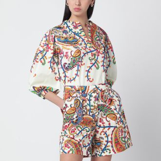 Etro Wei&szlig;e Bluse von Etro mit Paisley-Print