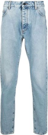 Palm Angels Slim Fit Jeans, male, Black, W31, High Waist Logo Print Slim Jeans